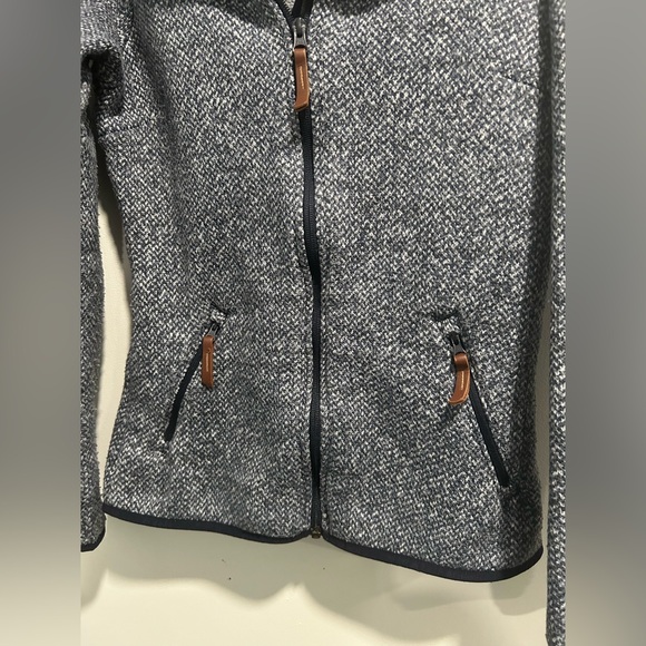 Columbia Women's Knit Fleece Lined Utility Jacket Navy Blue Grey Like New - Picture 4 of 9